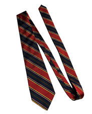 Polo Ralph Lauren Necktie Silk Red Blue Preppy Repp Handmade Italy Red Blue Gold