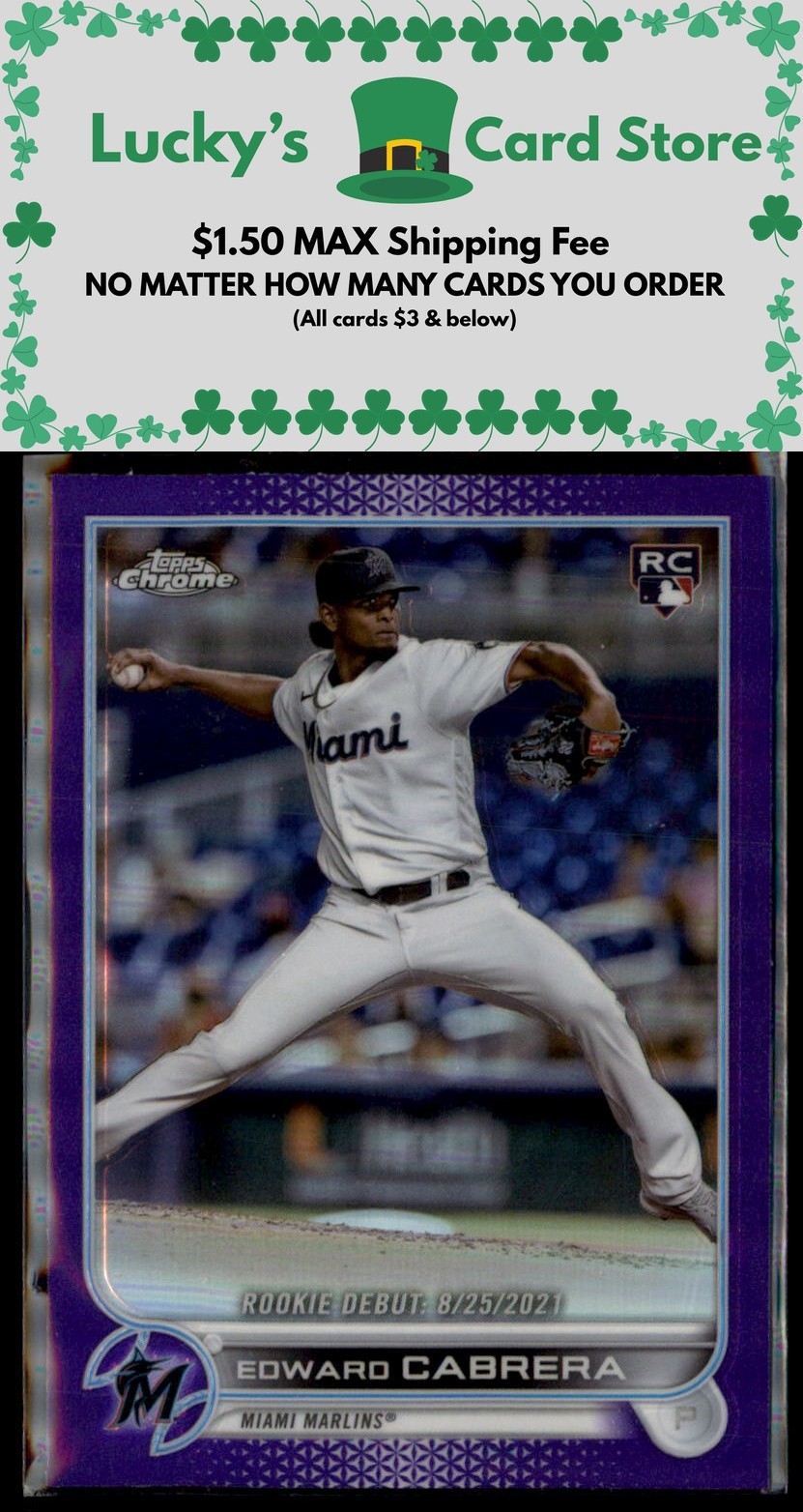 2022 Topps Chrome Update #USC87 Edward Cabrera Purple Refractor Rookie