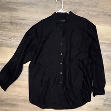 Kenneth Cole New York Men  s XL Easy Care Dress Shirt Black Solid Long Sleeve