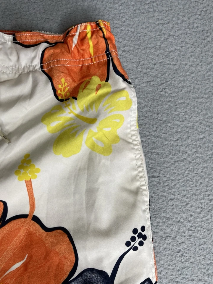 Pantalones Cortos De Colección OP Ocean Pacific Forrados Para Hombre M 32-34 Naranja Blanco Floral Foto 3 de 4