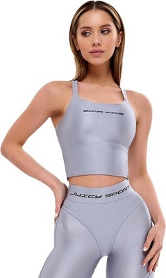 Bona Fide Women's Sleeveless Grace Tank Top Activewear Gym Juicy Silver Small