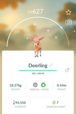 Pokémon Go Shiny Deerling (Herbst) - Mini PTC 80K Sternenstaub