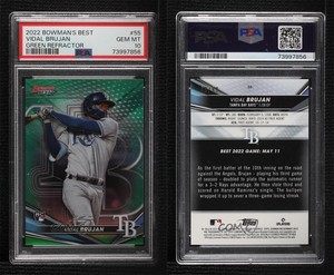 2022 Bowman's Best Green Refractor /99 Vidal Brujan #55 PSA 10 GEM MT Rookie RC