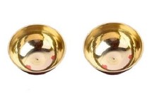 Handcrafted Brass Pooja & Serving Bowls | Shiny Finish Katori (Pack of 2)