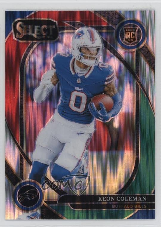 2024 Select Club Level Green & Red Shock Prizm Keon Coleman #280 Rookie RC 04mf