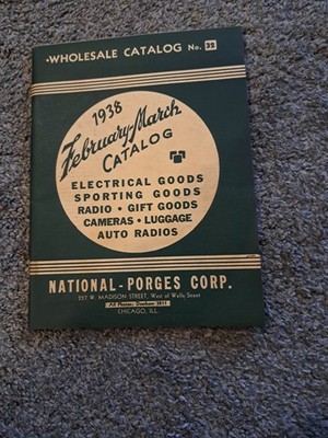 Vintage 1938 National-Porges Catalog Sporting Goods Radio Electrical Goods 