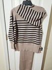 AOHITE Womens 2 Piece Outfit Knit Pullover Sweater Top Wide Leg Pants Size Small — photo 7