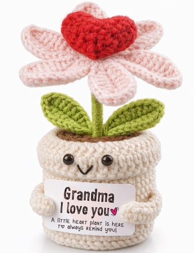 Birthday Gift for Grandma from Grandson – Mini Handmade Crochet Heart Flow