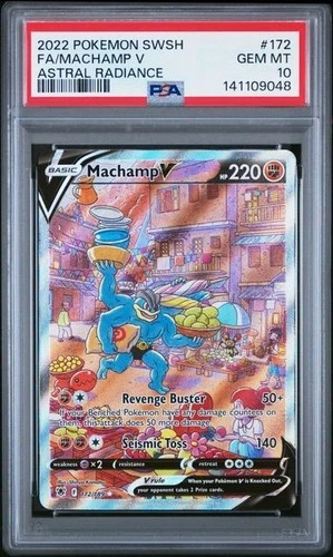 POKEMON MACHAMP V 2022 SWORD & SHIELD ASTRAL RADIANCE #172 FA PSA 10