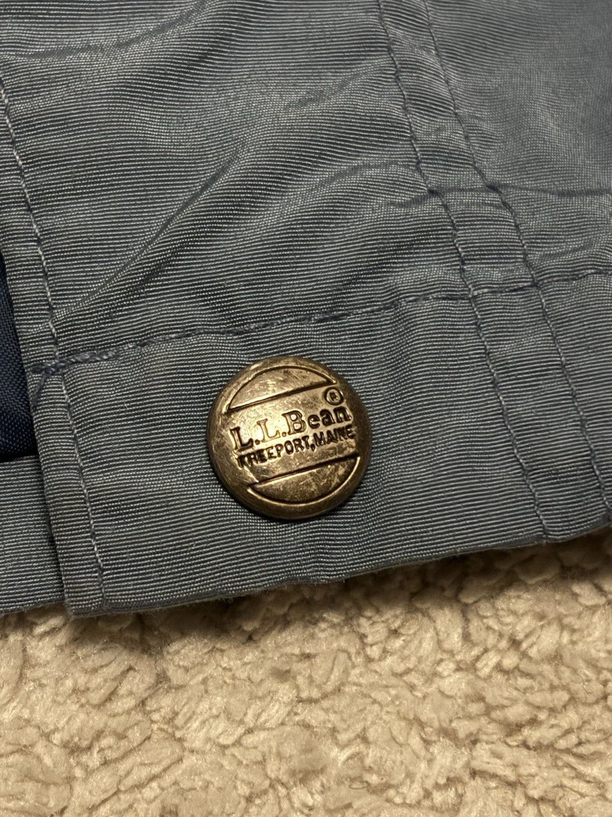 Vintage LL Bean Jacket Mens S Blue Baxter State Parka Hooded Made In USA - product detail image 6