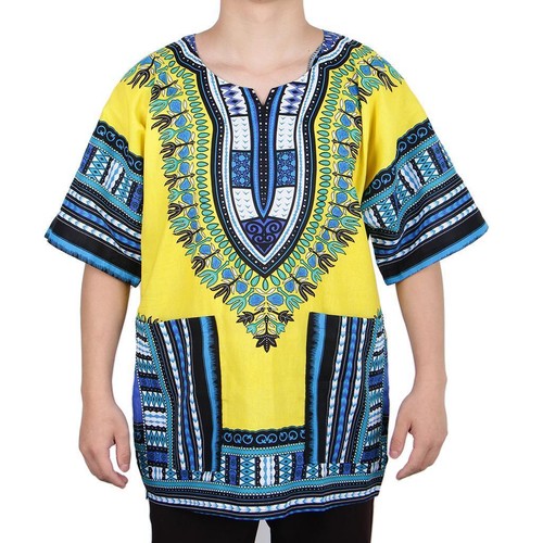 African Traditional Men\\\' Short Sleeve Dashiki - Picture 4 of 7