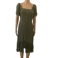 Luxology dress women’s size Small Olive-green short sleeve preowned