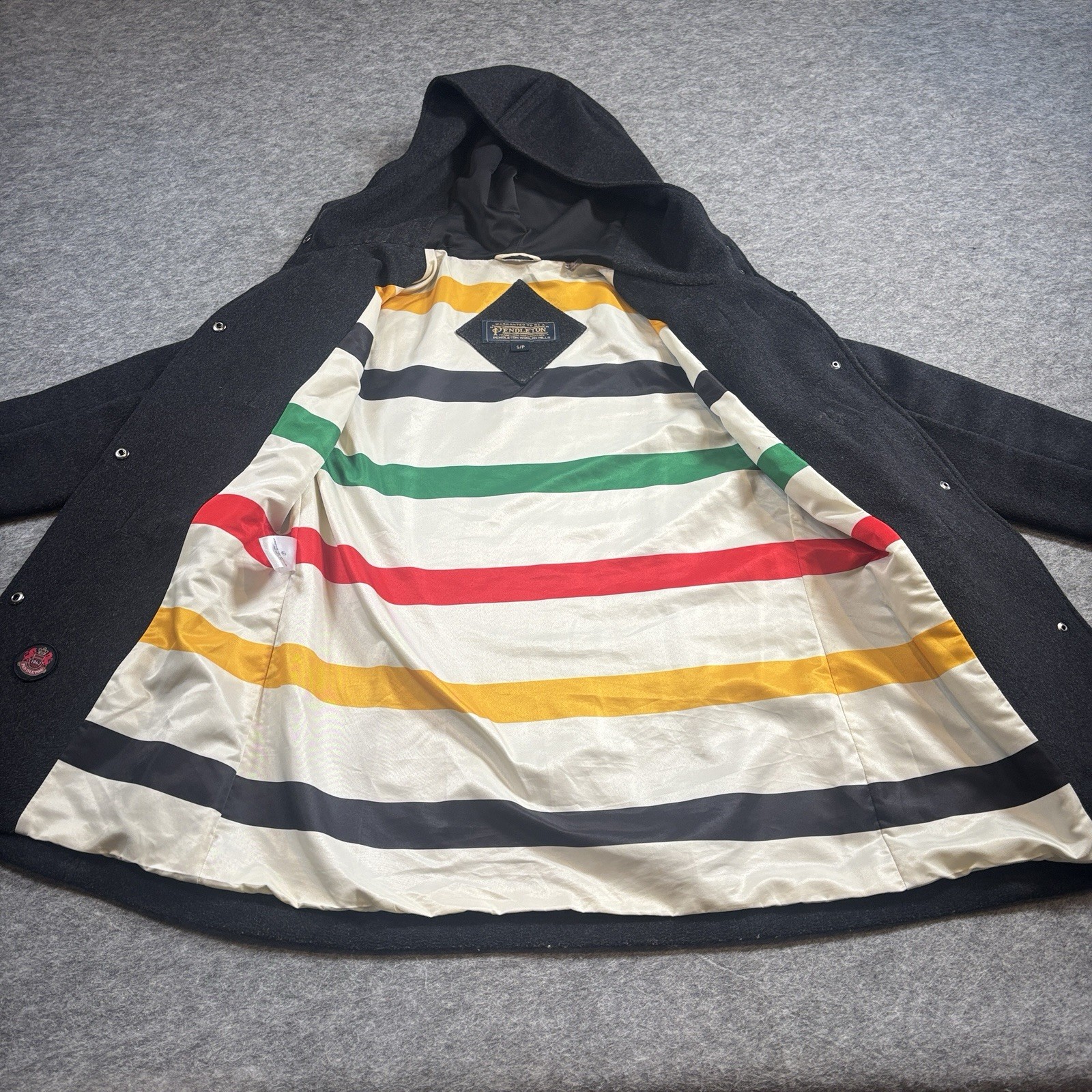 Pendleton Toggle Duffle Coat Womens Small Gray Ho… - image 3