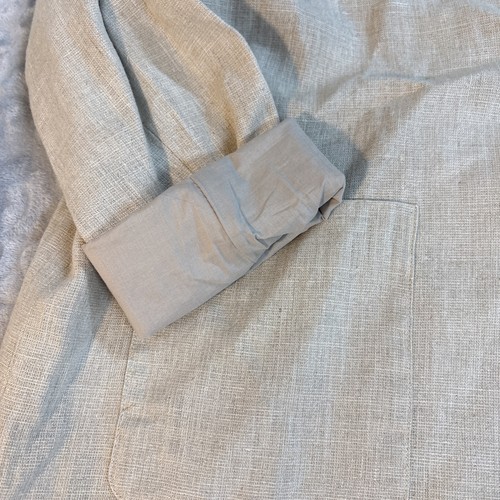 100% Linen Blazer Beige Women’s Medium Designer Spring Career City Professional - Picture 5 of 11