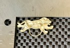 LION RUNNING AND JUMPING GOLD AND SILVER TONE PINBACK BROOCH 2" X 1" — photo 3