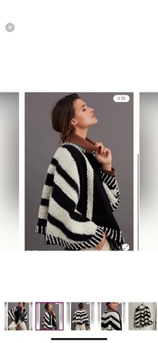 ANTHROPOLOGIE Maeve Dusk & Dawn Capelet Open Front Pullover Neutrales Motiv Neu - Bild 11 von 11