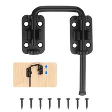 Sliding Door Loop Lock Latch, 2.42" Flexible Latch Hook Lock, Black