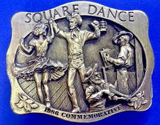 Square Dance Swing Your Partner Commemorative 1986 Arroyo Grande Belt Buckle