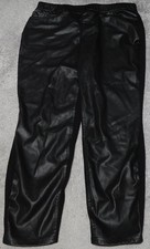 Cato Faux Leather Pants Women's Large Black Cropped Straight Flat Front