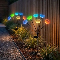 Solarleuchte AußEn Stecklampe Erdspieß Farbwechsel BlüTen RGB LED H 70 Cm 2X