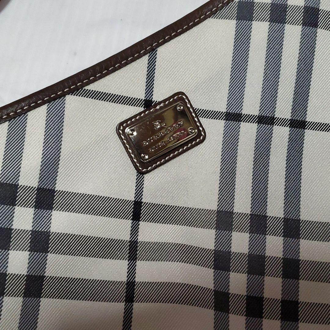 Burberry Blue Label 2way Shoulder Bag Handbag Navy Canvas Leather Logo Bag New thumbnail 11