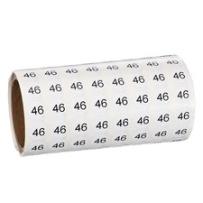 0.4" Small Round Number Stickers Roll, 1000 Pcs Circle Labels, Black Number 46