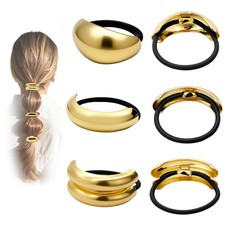 6Pcs Gold Hair Ties - 3 Styles Gold Hair Accessories for Women  Girls, Elegant