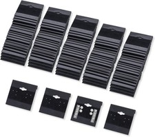 Black Velvet Plastic Display Cards for Earrings, Jewelry Accessories, 2" X 2" 1