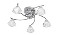 Oaks Lighting Jeo 5-light Satin Chrome Ceiling Light Complete With Clear Crystal Oaks Lighting Jeo 5-light Satin Chrome Ceiling Light Complete With Clear Crystal