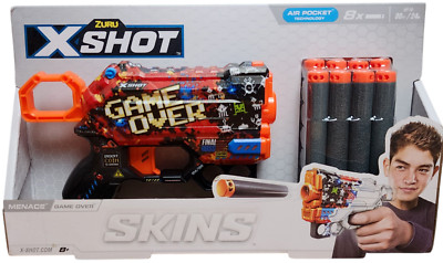 Dart Blaster X-Shot ''Game Over'' Menace Skins Flux by ZURU Gaming, Foam 80' Range