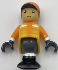 Vintage BRIO 2" Plastic Mini Figure Orange Construction Man Little Replacement