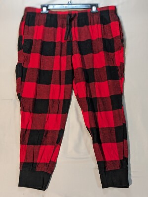 Old Navy Pants Pajama Sleep Flannel Size XL Red & Black Plaid Match the Fam