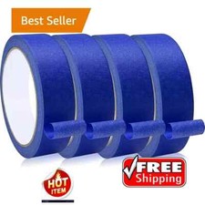 4 Rolls Blue Painters Tape, Masking Tape, Painter'S Tape, Painting Tape with Mul