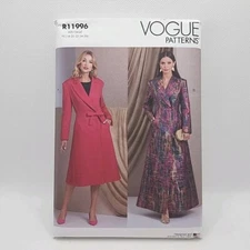 Vogue R11996 /1990 Misses Lined Coat Jacket Sewing Pattern Plus Size 18-26 Uncut