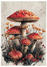 Reispapier-Motiv Strohseide-Decoupage-Vintage-Fliegenpilz-Pilz-Wald-200051