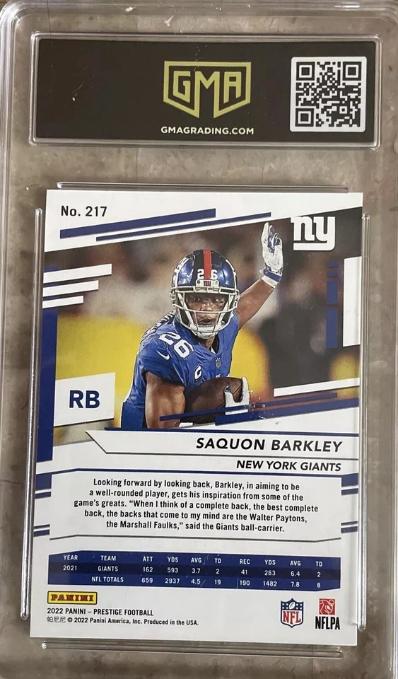 2022 Panini Prestige - Xtra Points Sunburst #217 Saquon Barkley - Image 2 of 2