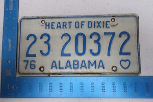 Alabama LIcense Plate 1976 Al 76 Covington County Tag 23 20372
