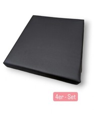 4er Set Sitzkissen Stuhlkissen Bankkissen Kunstleder Schwarz 40x40 Sparset 