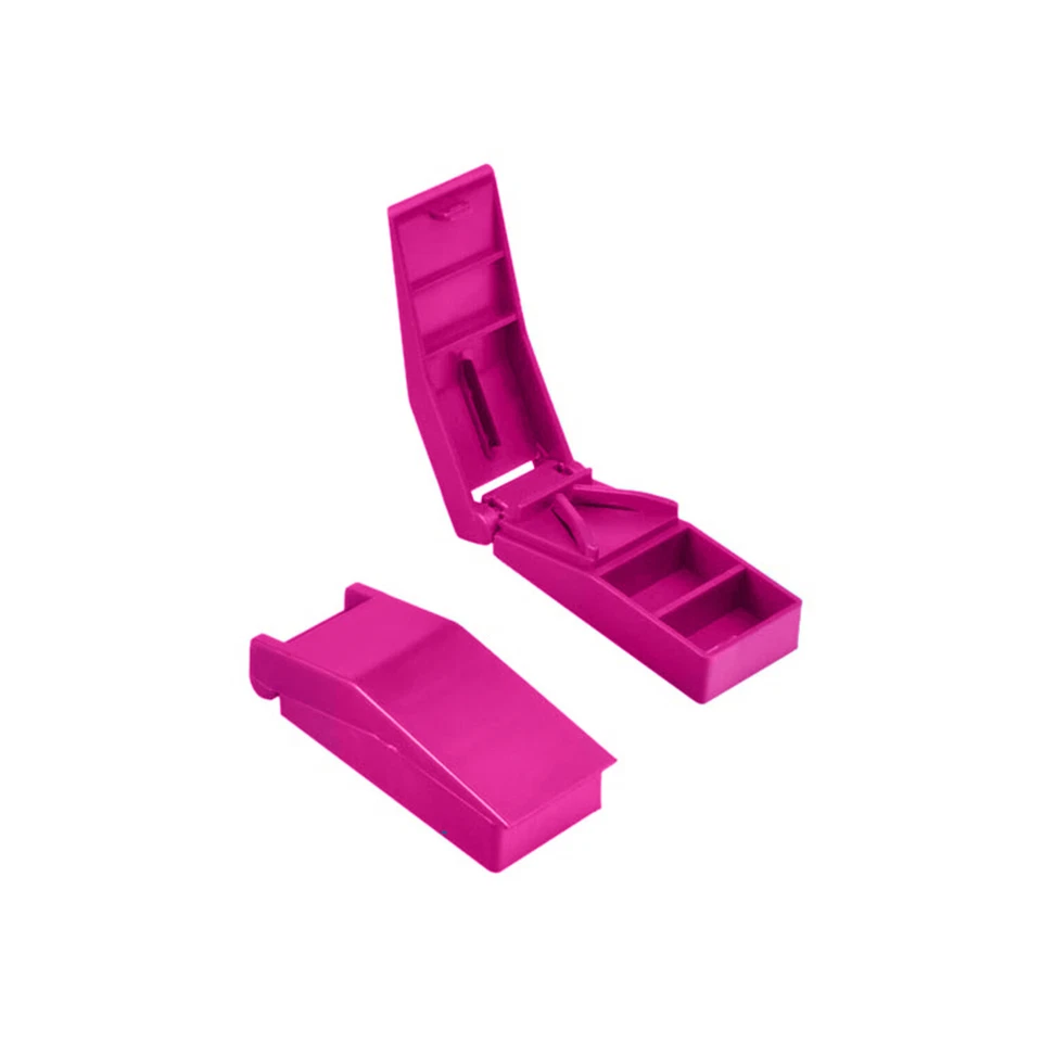 Pink Pill Cutter Medicine Tablet Holder Splitter Half Storage Compartment Box - Image 2 of 4