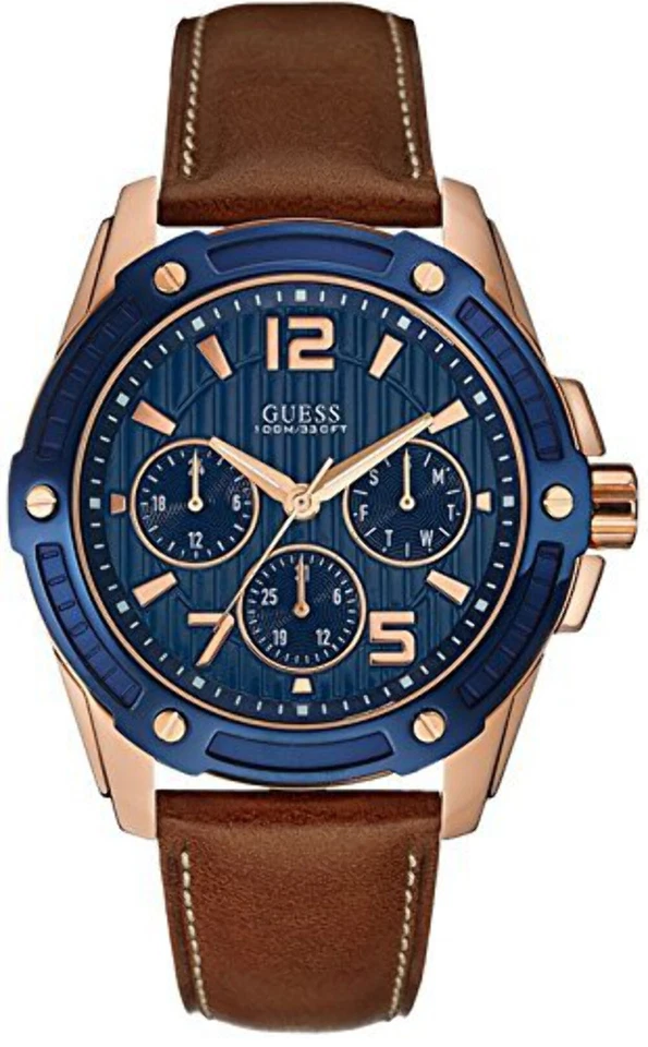 Guess Herren Quarz Uhr Mit Lederarmband – W0600G3 - Bild 1 von 1