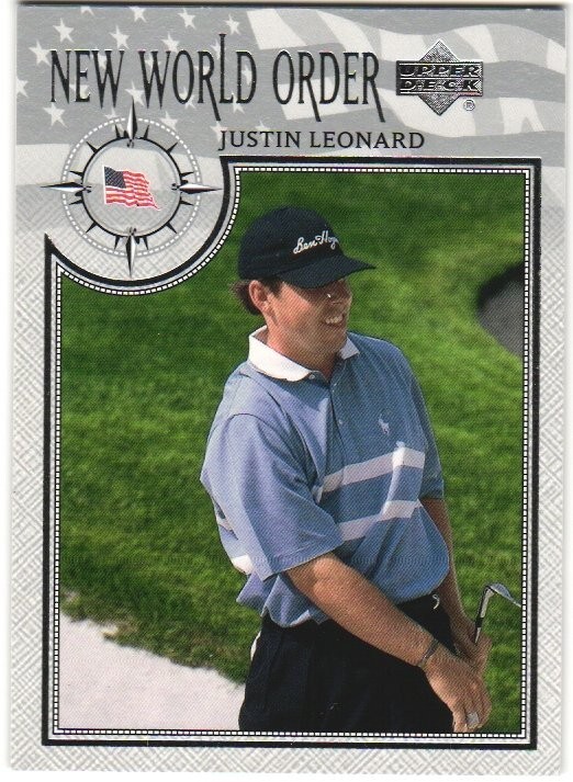 Justin Leonard 2002 Upper Deck Card # 80 Silver Boarder