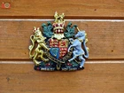 ROYAL COAT OF ARMS WALL PLAQUE. Crest, Warrant. King & Queen. Hand Painted.