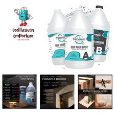 Deep Pour Epoxy Resin Kit 3 Gallon - Food Safe, Clear Casting, Ideal for Rive...