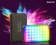 LUXCEO V10 RGB Video Light Mini LED Camera Lamp Rechargable Dimmable Panel Light
