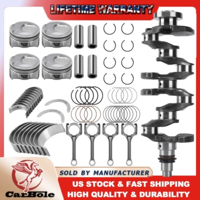 2.0L Engine Crankshaft+Conn Rods+Piston & Rings+Bearing Kit Fit Hyundai Kia Soul