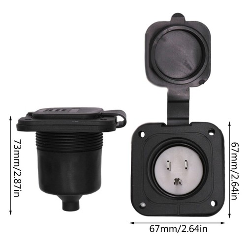 RVs 15 Amp 125V AC Power Inlet Port Plug NEMA 5-15 Inlet Weatherproof Cap Outlet - Bild 8 von 8