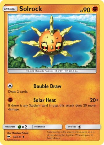 Solrock Burning Shadows 69 Reverse Holo Pokemon Card NM - Picture 1 of 1