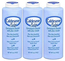 Caldesene Baby Cornstarch Powder with Zinc Oxide 5 oz Pack of 3 
