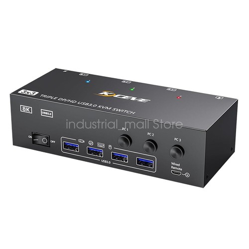 8K 60Hz KVM HDMI Switch Displayport USB 3.0 Port 3 Monitors 3 Computers PS4 Xbox - Afbeelding 20 van 26