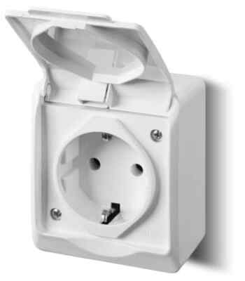 3-fach Aufputzsteckdose Weiß IP44 - Feuchtraum Steckdose 16A/250V Schuko